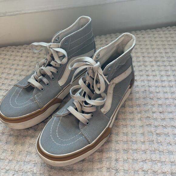 Vans Sk8-Hi Stacked Platform Shoes Women's Size 6.5 Men's Size 5 Gray - Picture 1 of 5